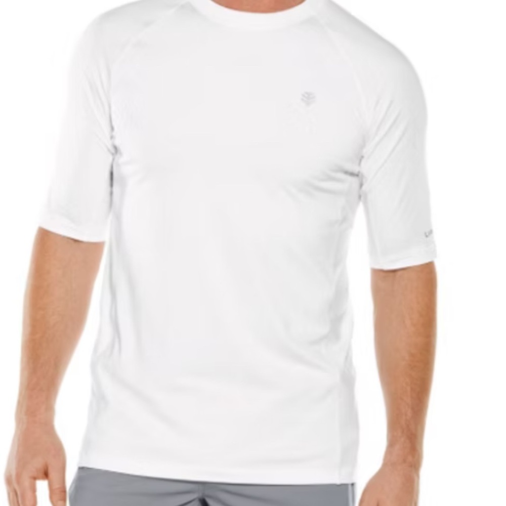 Coolibar Men's White long sleeve tshirt with sun protection